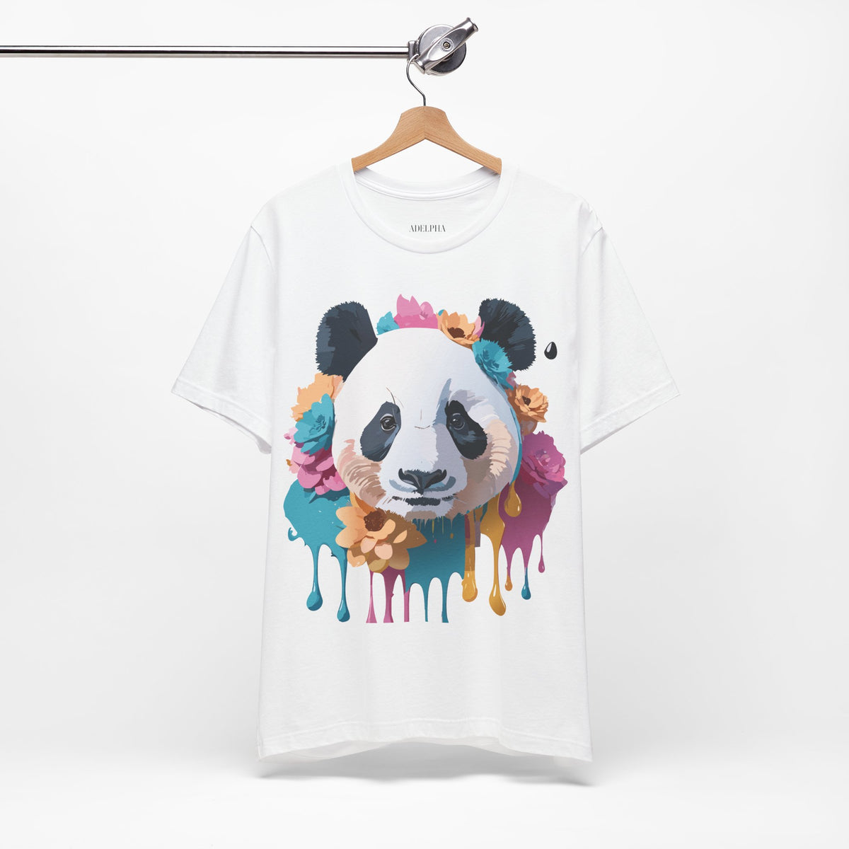 Panda Graphic Unisex Cotton Bella+Canvas Tee with Art Animal Design e141