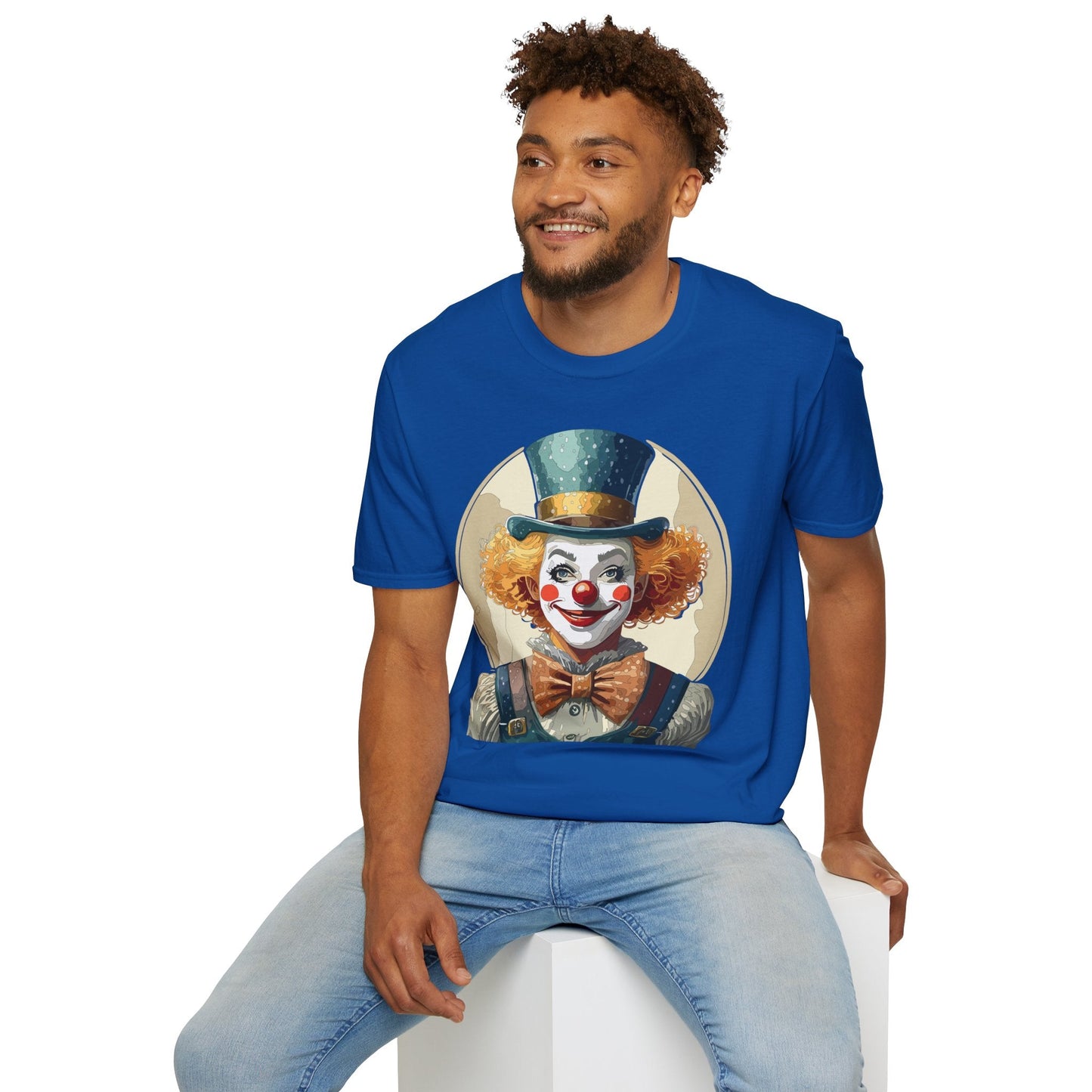 Clown Shirt Unisex T Shirt With Clown Circus Theme Funny Man Shirt Gildan Softstyle 64000
