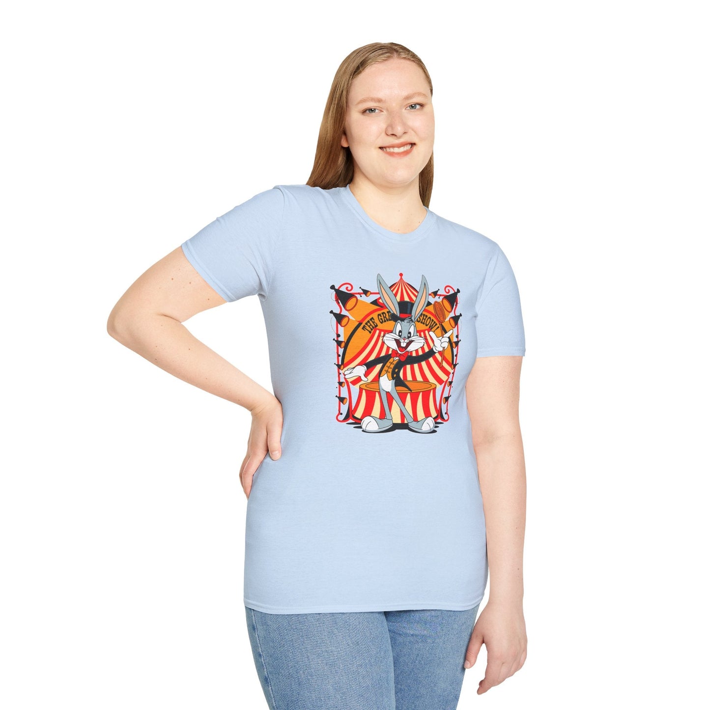 Bugs Bunny Unisex Shirt Gildan Softstyle Tee Cartoon Graphic Design 100 Percent Cotton