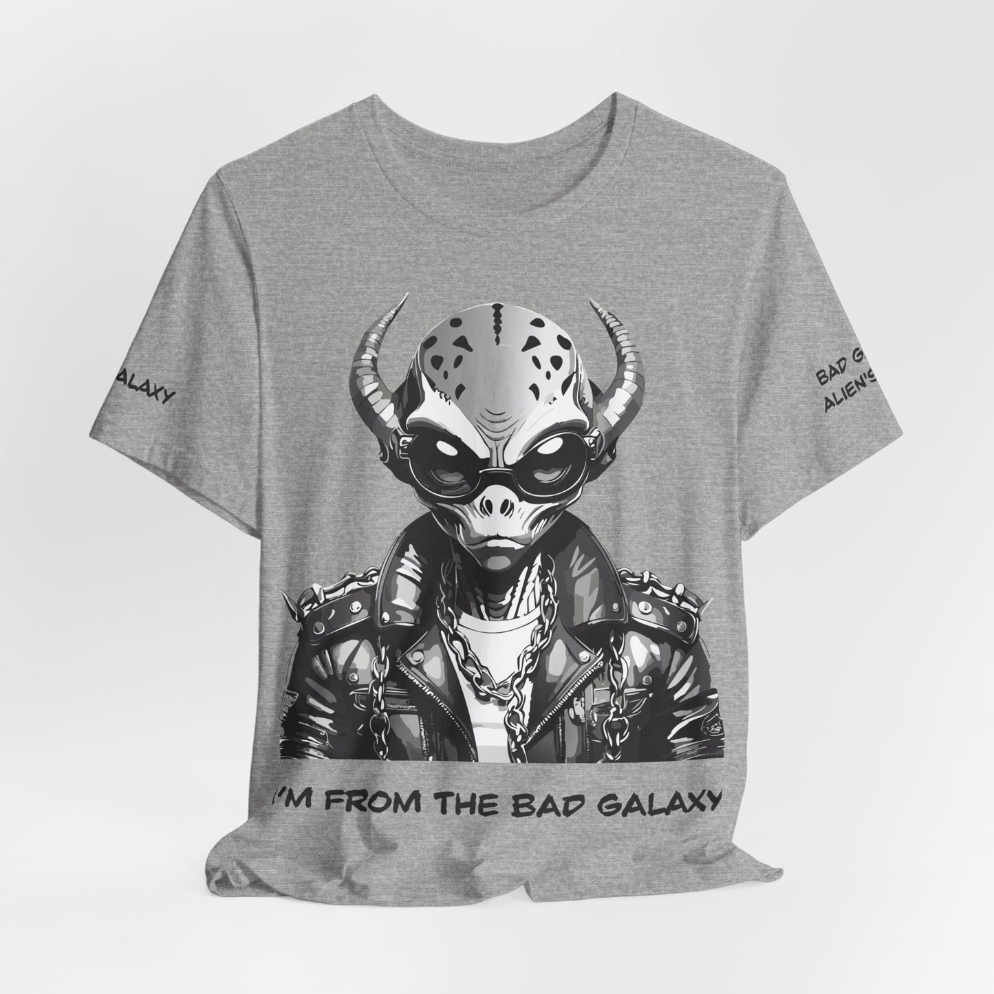 Alien Graphic Tee Shirt From Bad Galaxy Made To Order In USA 100 Percent Cotton Eco Friendly Inks