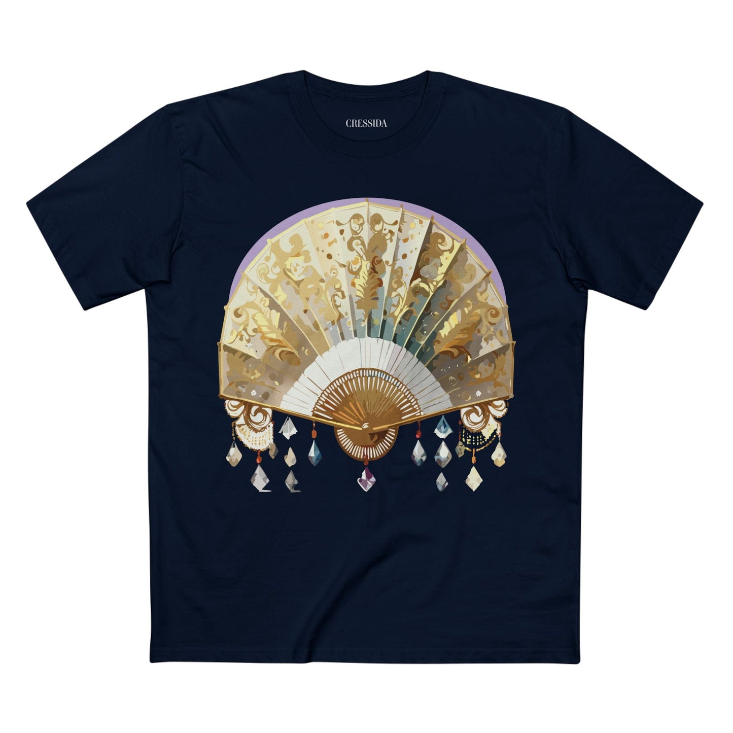 Antique Fan Graphic Design T-Shirt Unisex 100 Cotton Floral Carnival Artwork Tee 28