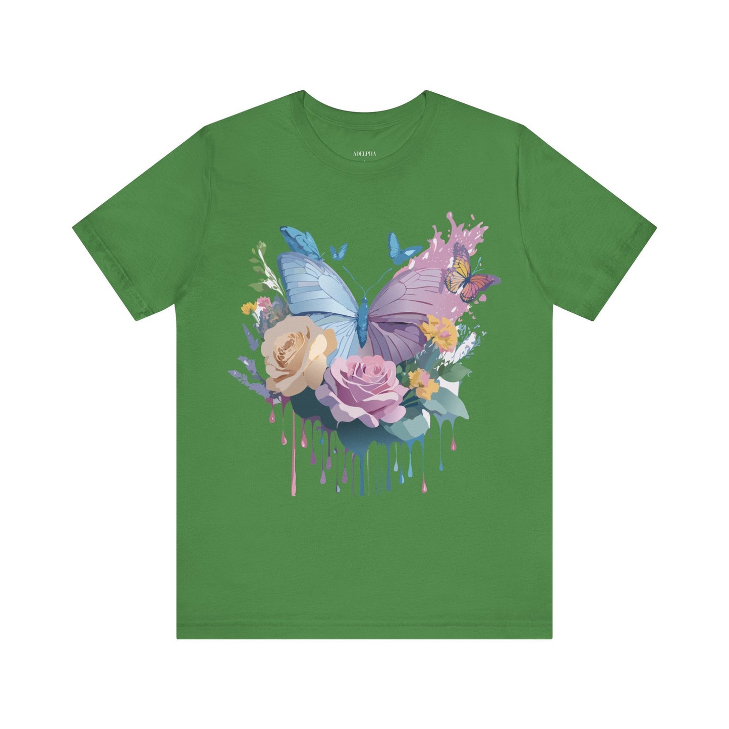 Butterfly Graphic Unisex 100 Cotton Lightweight Vintage Floral Design Jersey Tee 33