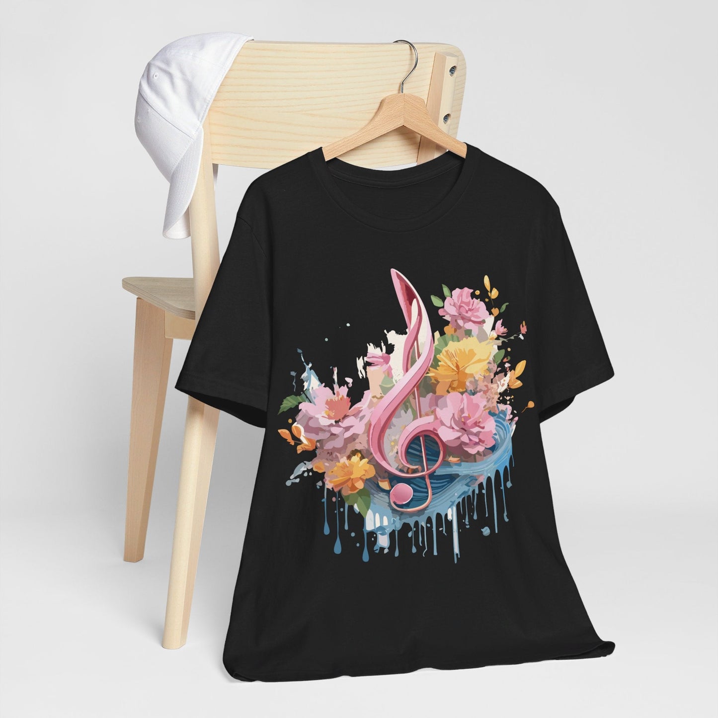 Music Graphic Unisex 100 Cotton Vintage Art with Musical Elements Tee 139