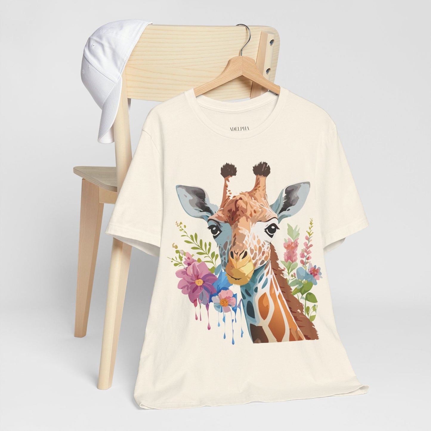 Giraffe Graphic Unisex 100 Cotton Vintage Animal Art T-Shirt 3