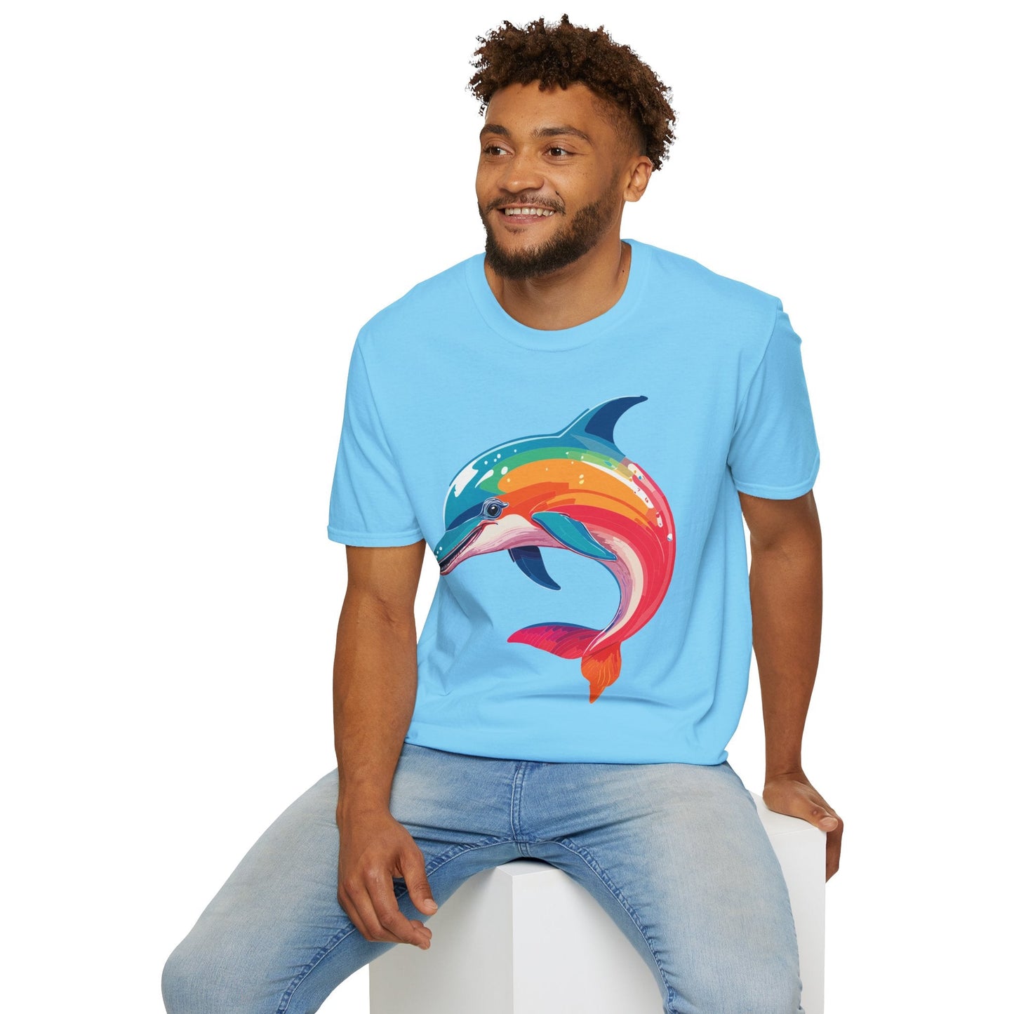 Dolphin Shirt For Unisex 100 Percent Ring Spun Cotton Gildan Softstyle 64000 Short Sleeve Tee