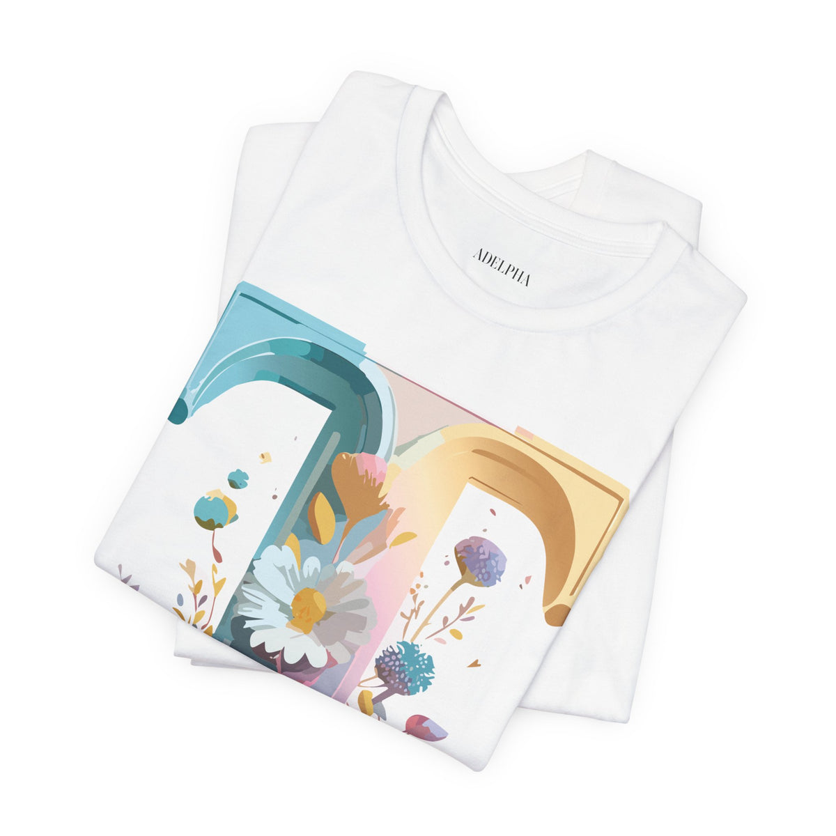 Letter T Graphic Unisex Cotton Bella+Canvas Tee with Art Letter Design