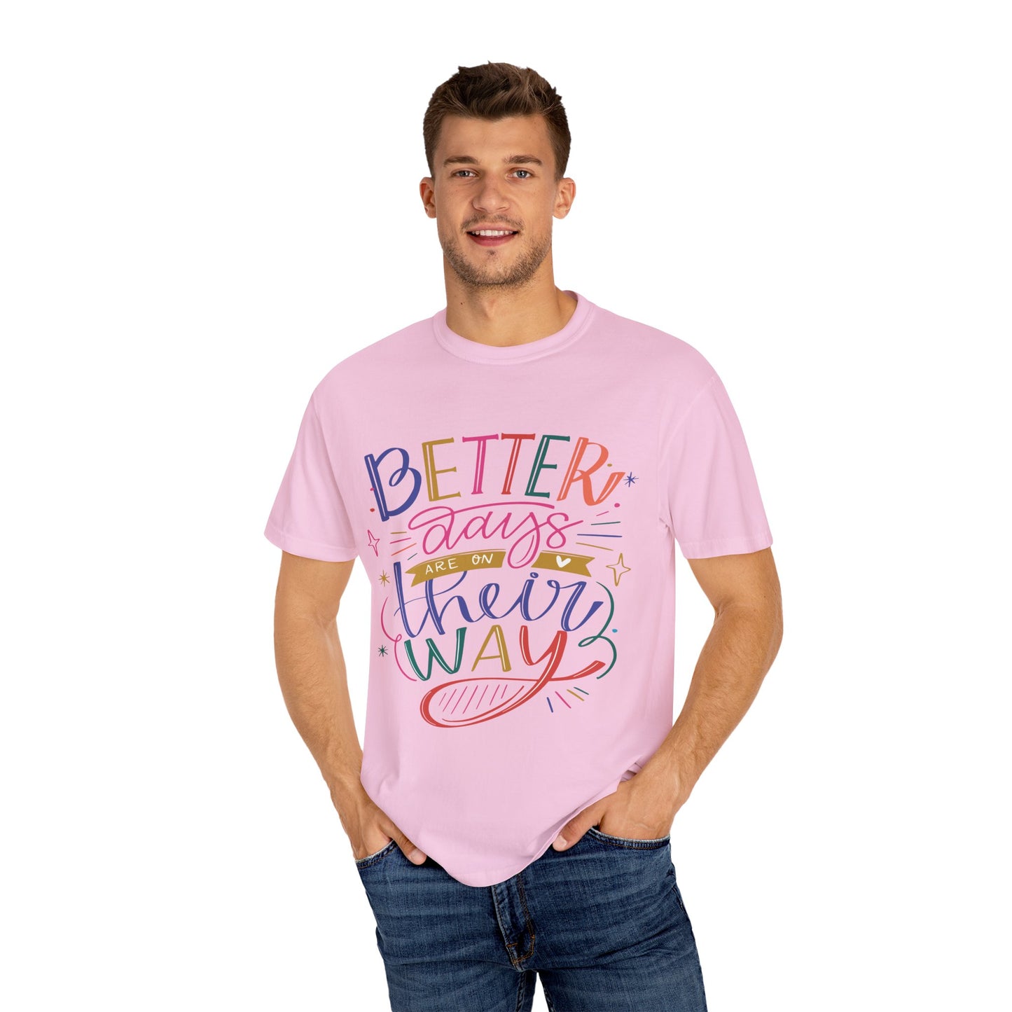 T-shirt unisexe avec design artistique et imprimé de citations positives