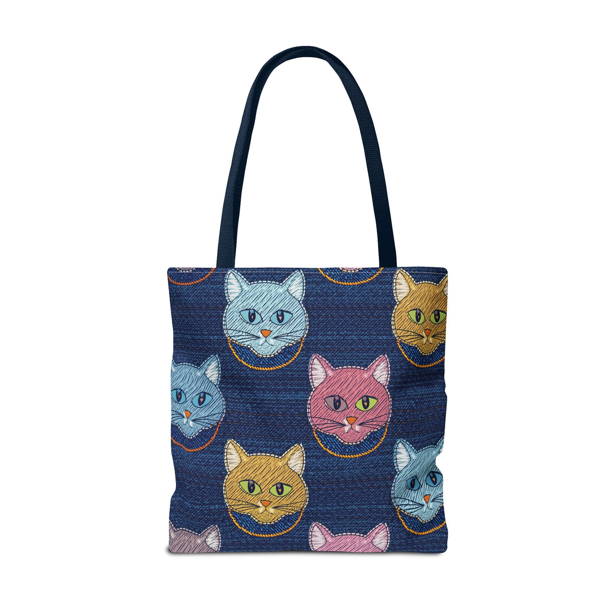 Denim Fabric Imitation Print Unisex Canvas Bag Poly Spun 3 Sizes Tote Bag 190-2