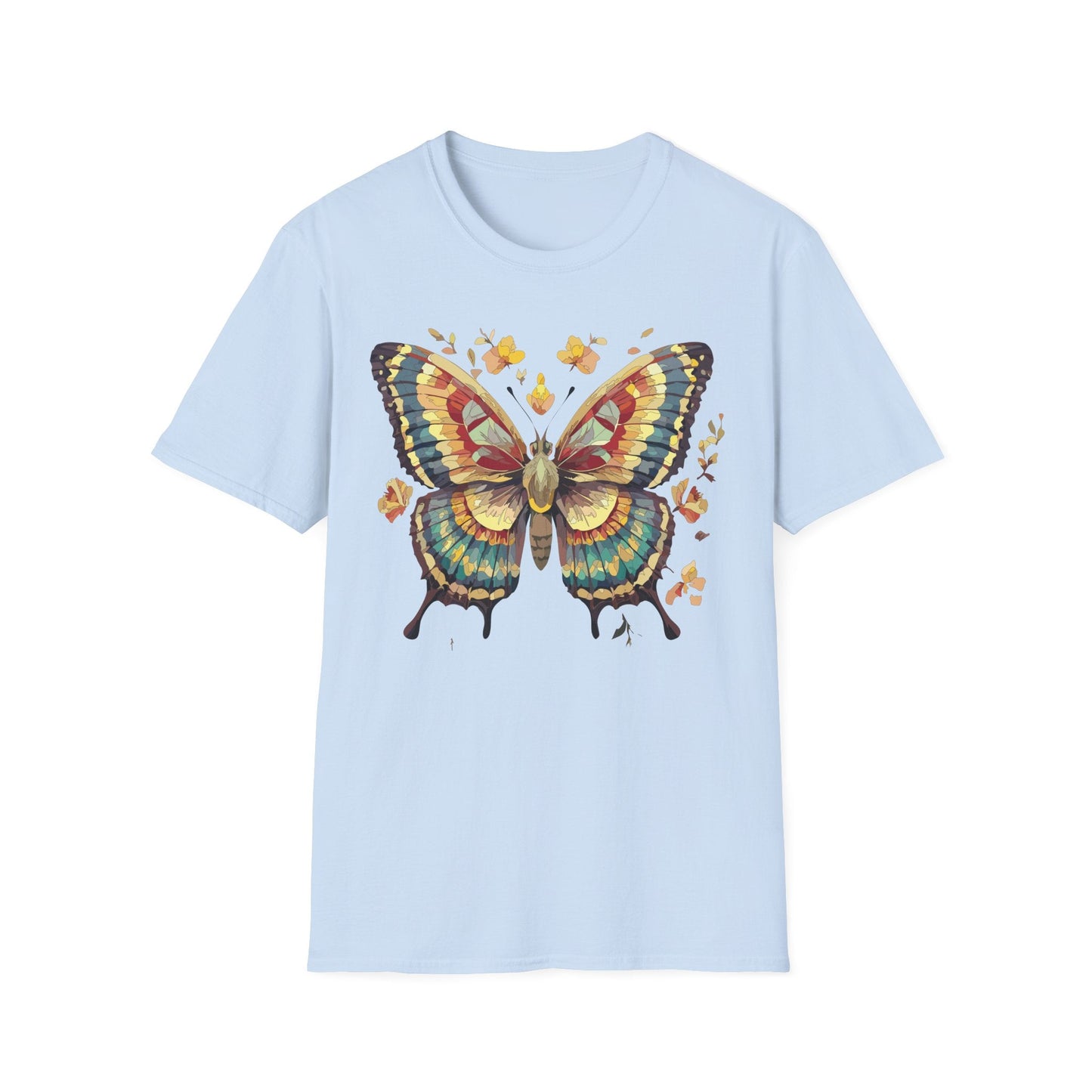 Butterfly Graphic T Shirt Unisex Gildan Softstyle 64000 Monarch Design Lightweight Everyday Wear