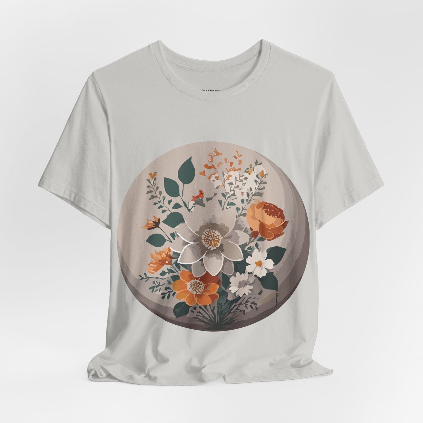 Retro2Nova Floral Shirt Unisex Short Sleeve Tee Lightweight Breathable Cotton Blend Jersey