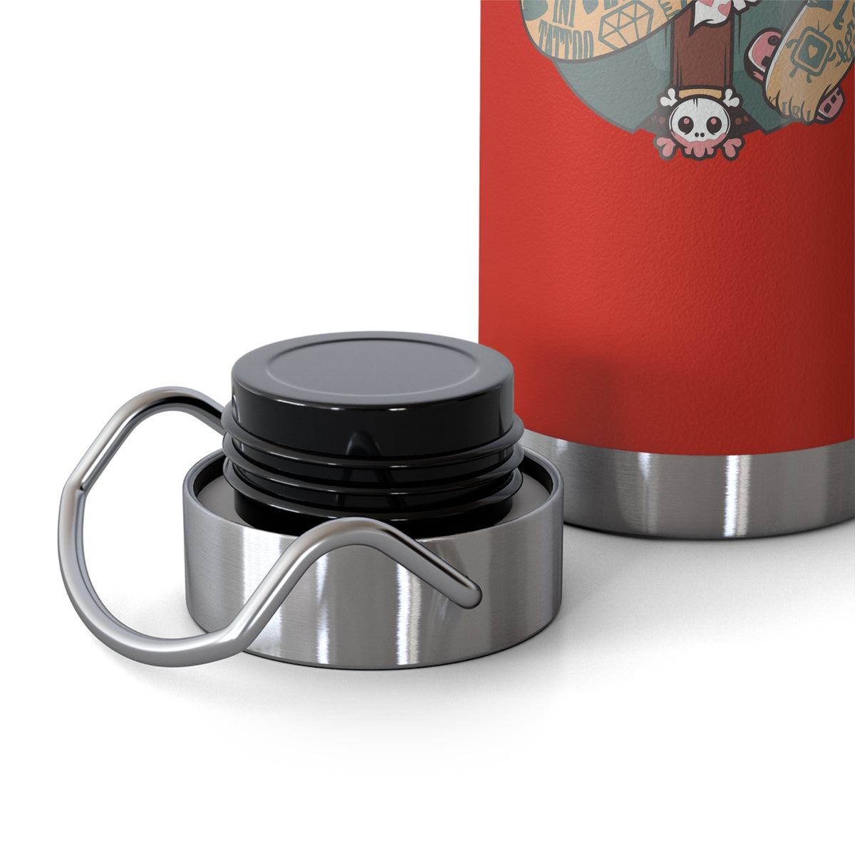 22oz Copper Insulated Water Bottle with Cartoon Design - CV83