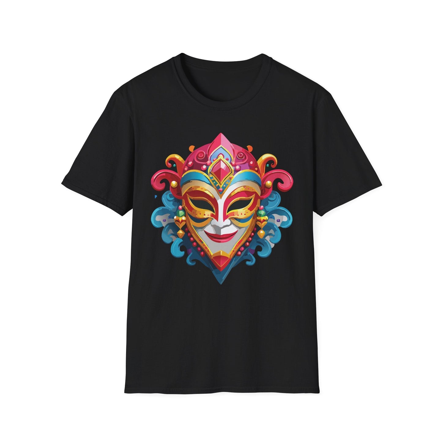 Mask Tee Shirt Unisex Masquerade Tees Softstyle 64000 100 Percent Cotton Lightweight Breathable