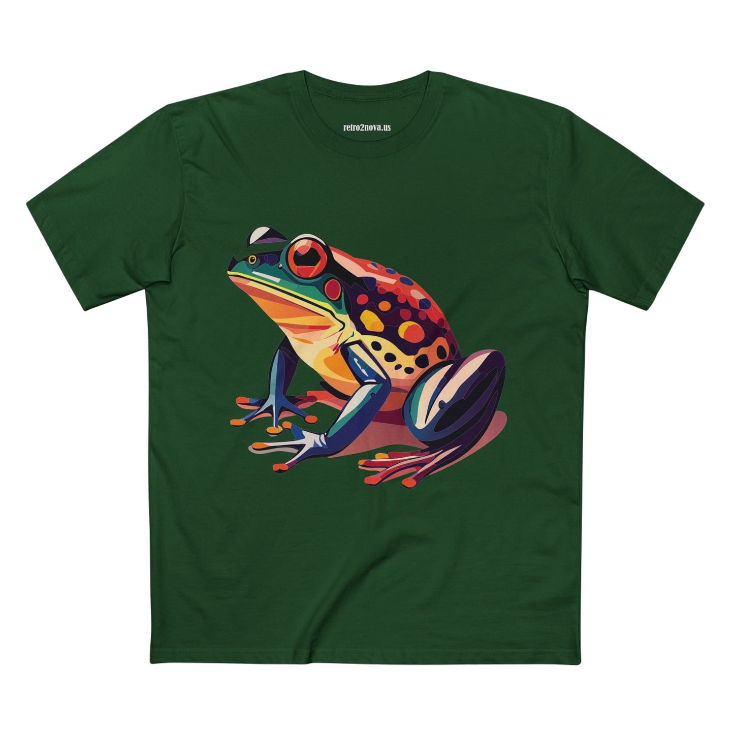 Unisex Frog Animal Shirt Art Tee By Retro2Nova Premium Cotton Staple Tee With Original Custom Artwork