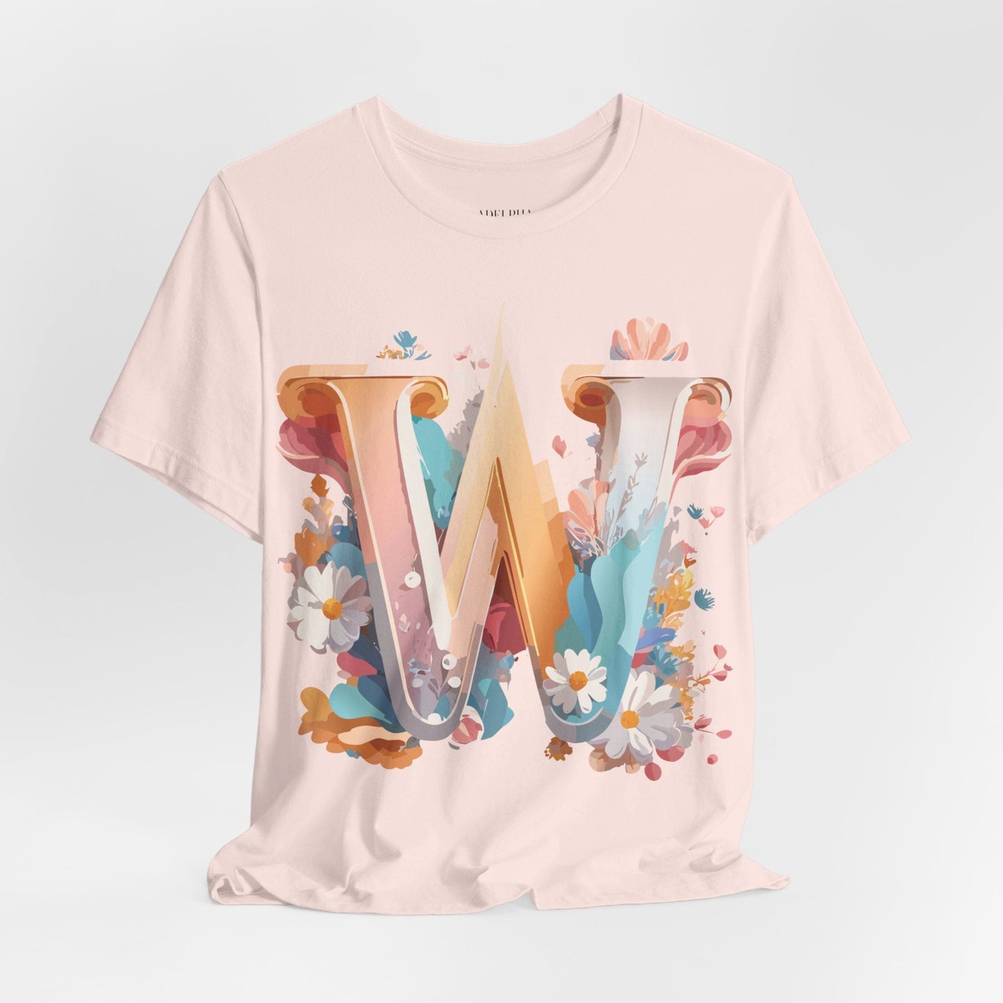 Letter W  Graphic Tee Unisex Jersey Short Sleeve Vintage Inspired ArtDesign