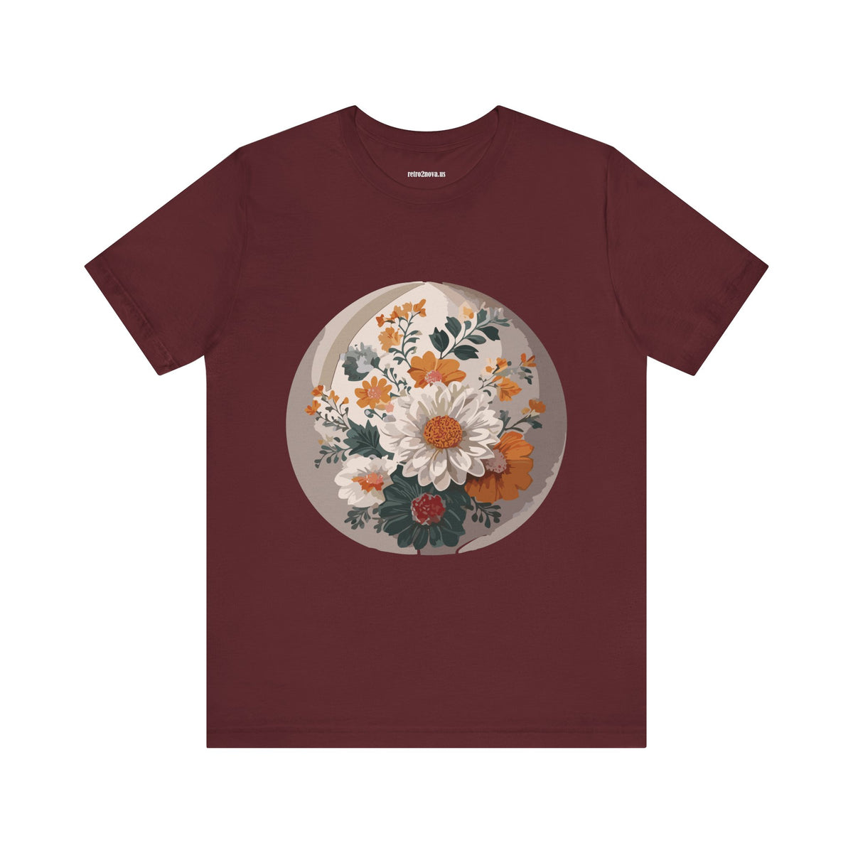 Floral Graphic Unisex Cotton Bella+Canvas Tee with Flowers Design ab10