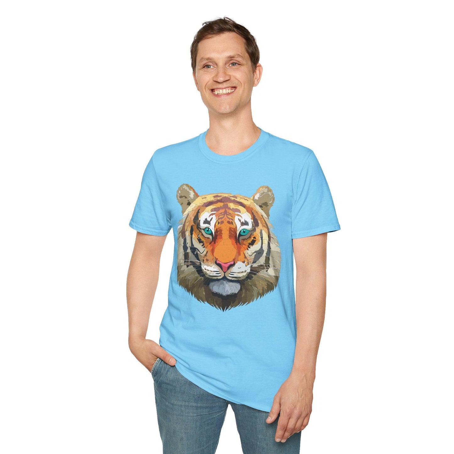 Tiger Shirt Unisex Animal Tee Gildan Softstyle 64000 Cotton Tee