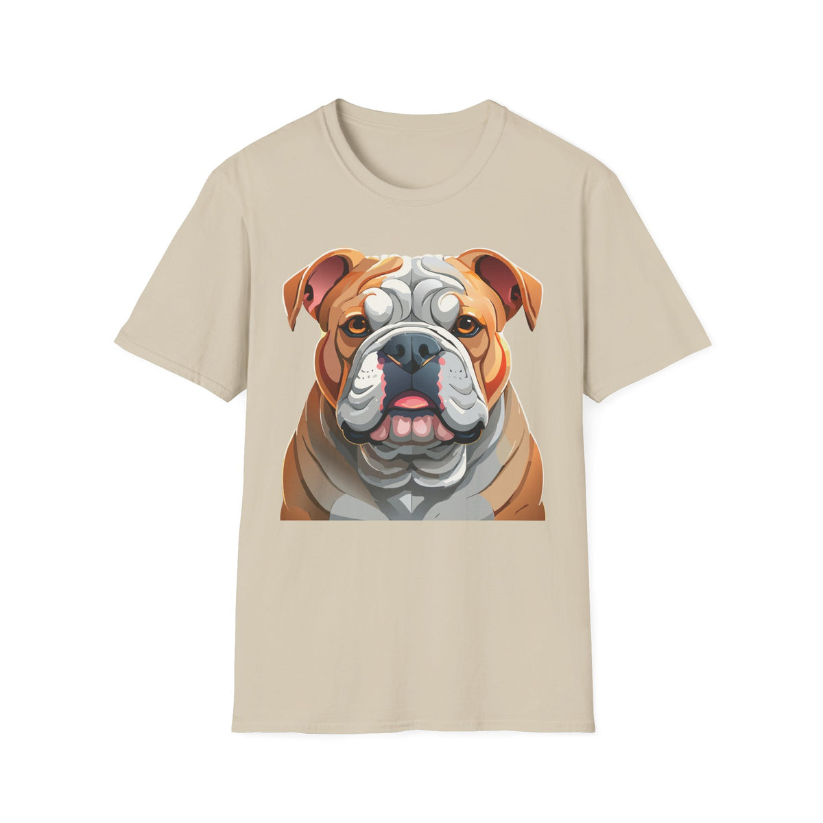 Bulldog Face Graphic T-Shirt | English Bulldog Illustration Tee