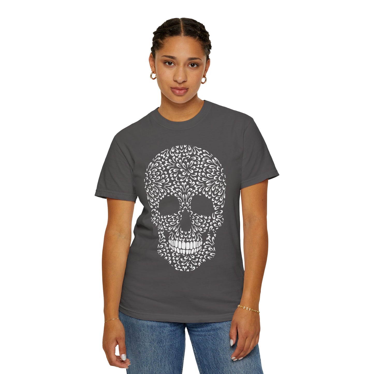 Unisex-T-Shirt aus Baumwolle mit Totenkopf 