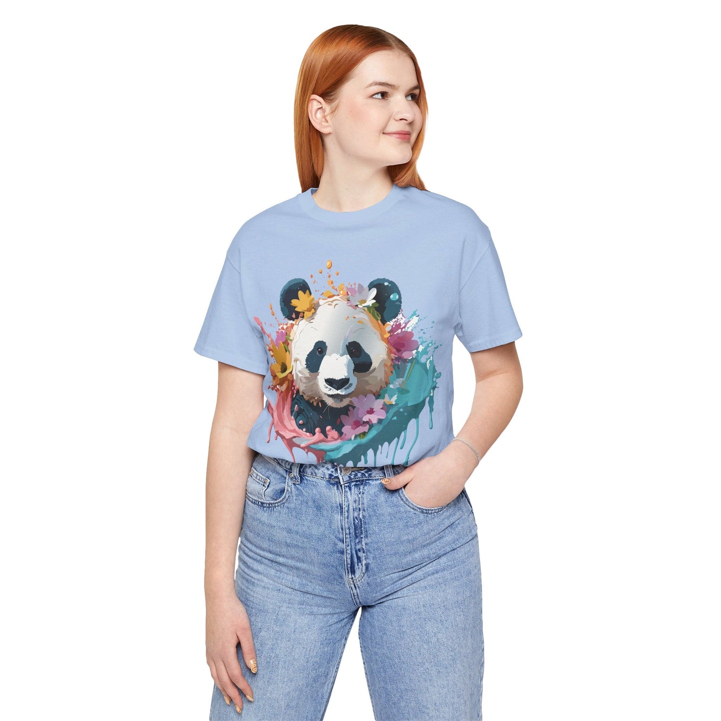 Panda Graphic Tee Unisex Jersey Short Sleeve Art Design Shirt By Adelpha Premium Casual Wear
