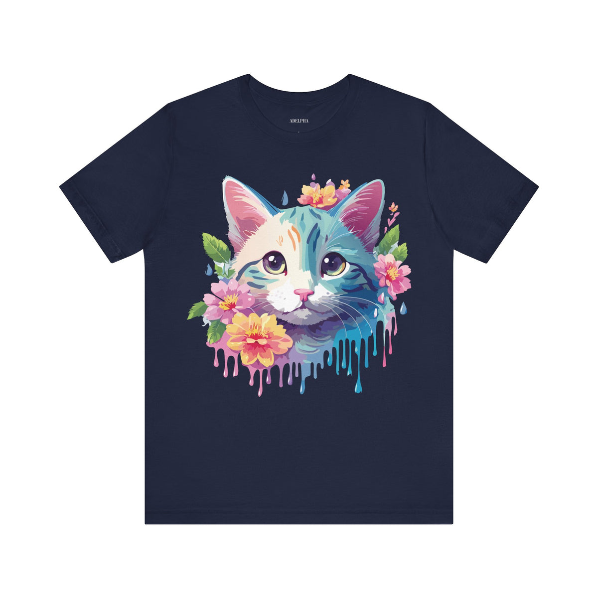 Cat Graphic Unisex Cotton Bella+Canvas Tee with Art Animal Design e107