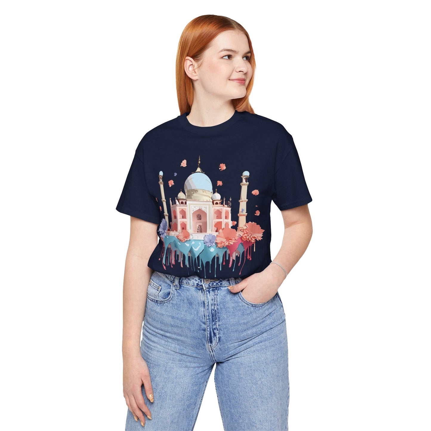 Taj Mahal Graphic Tee Unisex Short Sleeve Shirt By Adelpha Vintage Inspired Artwork