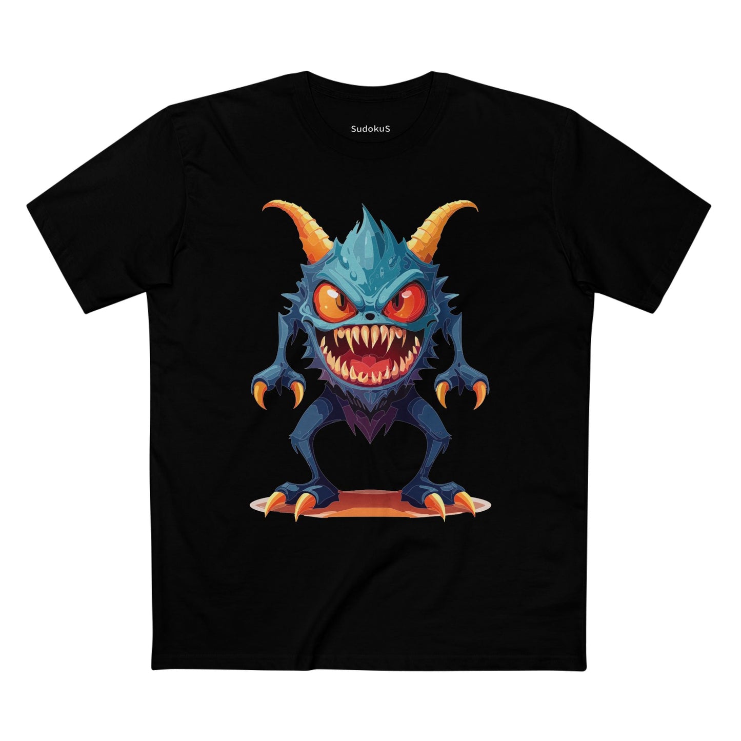 Cartoon Monsters Graphic Unisex 100 Cotton Staple Tee 1