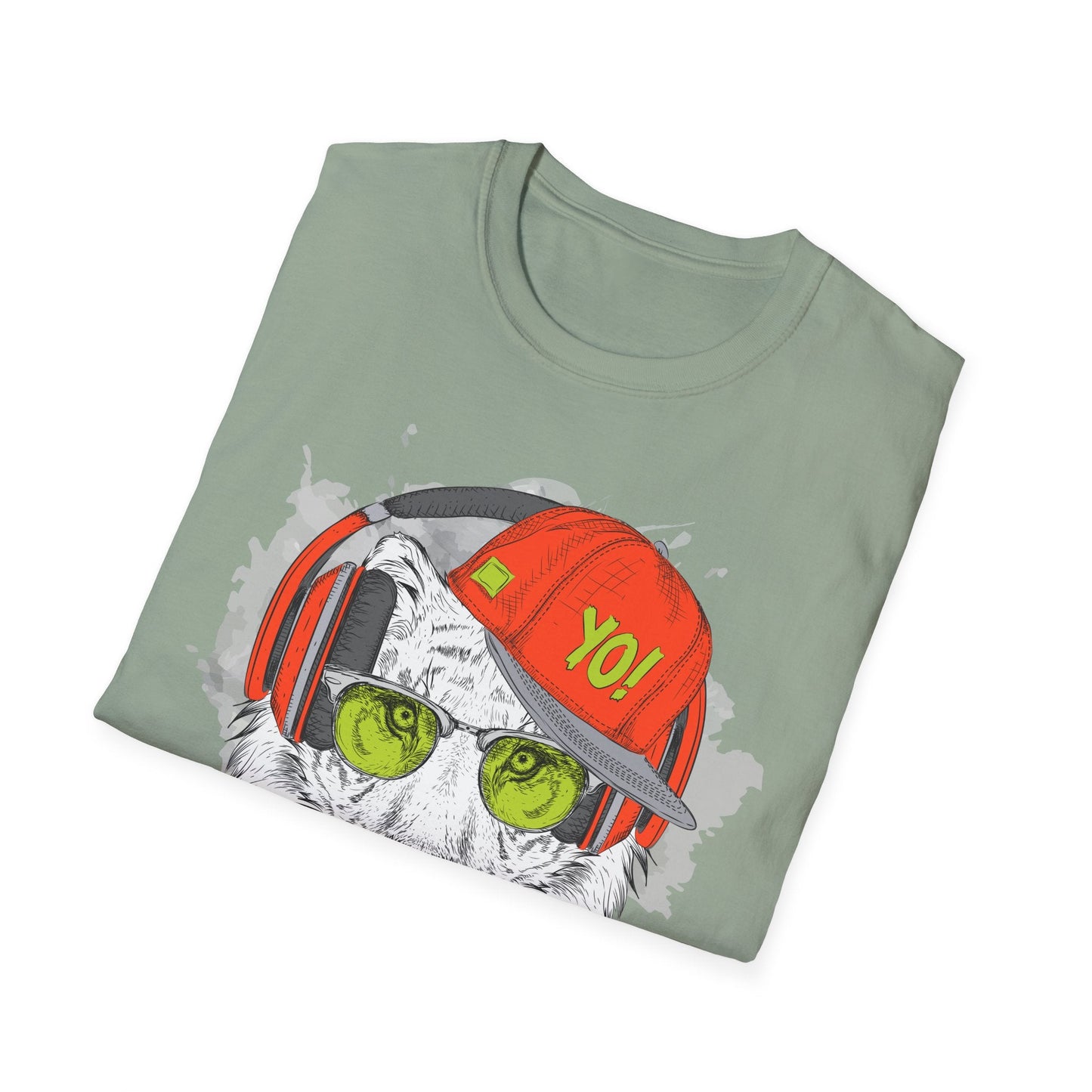 I Love Music Animals Shirt With Headphones Unisex Tee Gildan Softstyle 64000 Premium Comfort