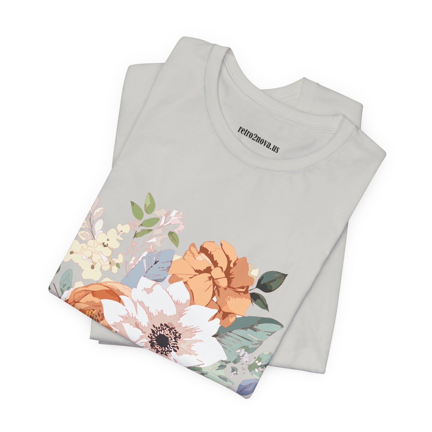 Unisex Floral Shirt Jersey Short Sleeve Tee Lightweight Breathable Flowers Collection Retro2Nova