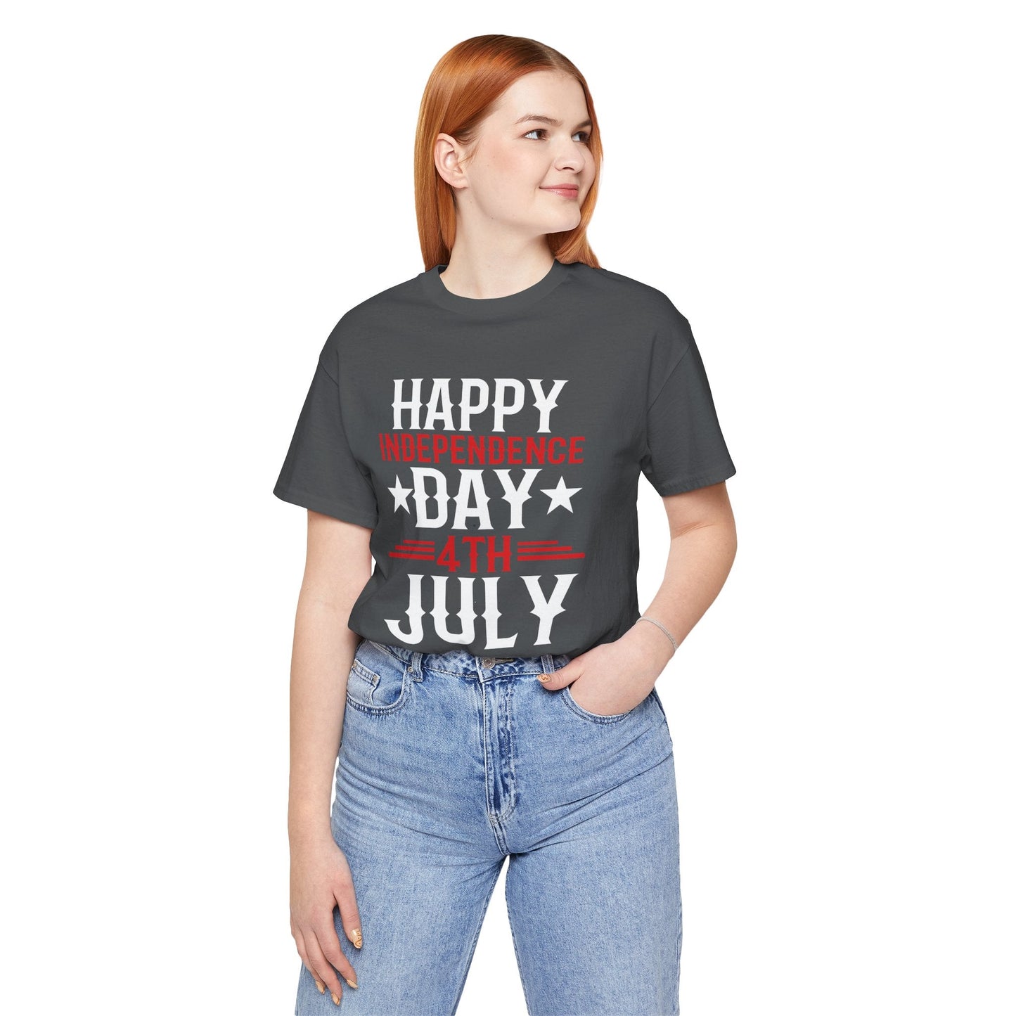 Happy Independence Day Graphic Unisex Cotton T-Shirt 016