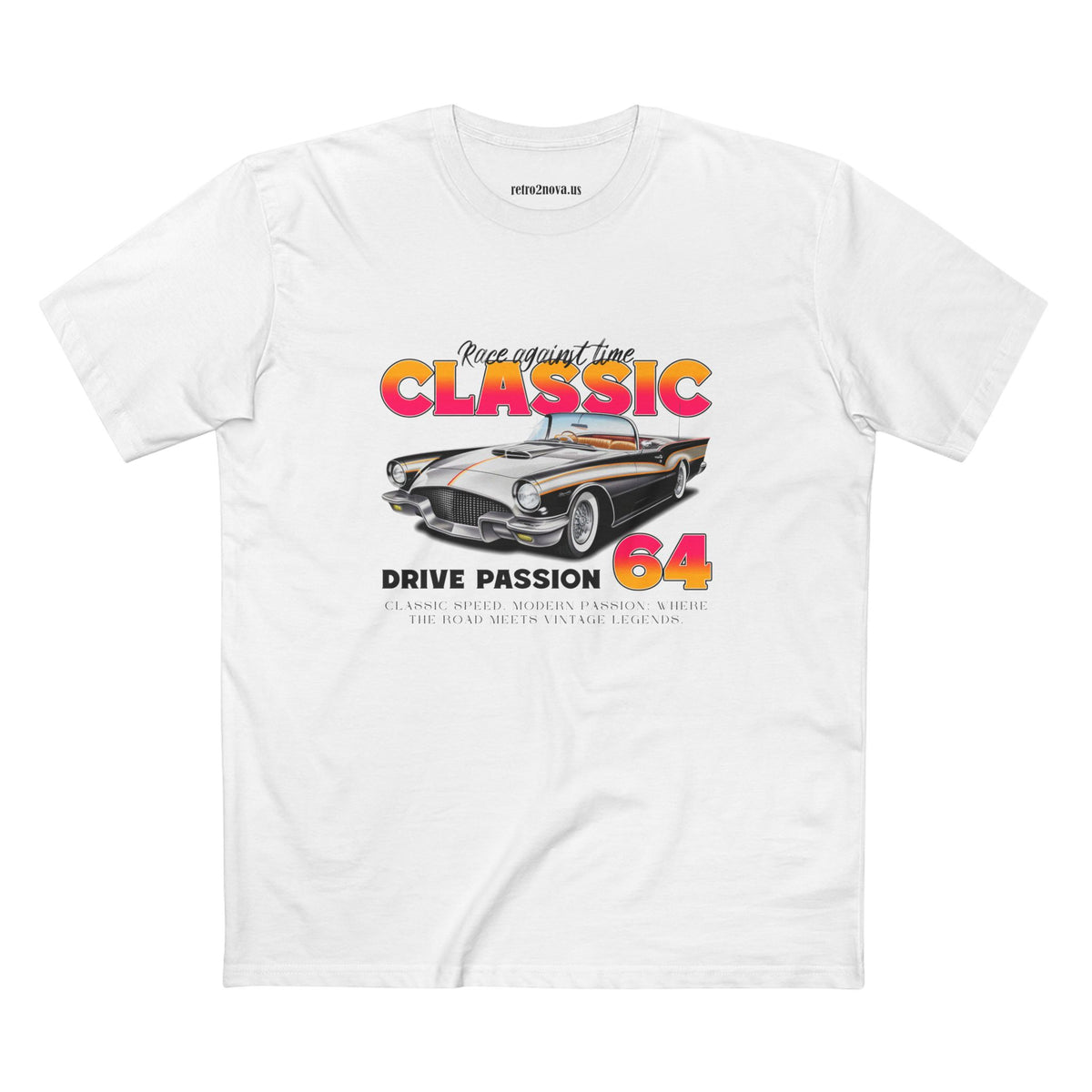 Retro Car Vintage Graphic Tee Staple Unisex 100 Cotton Tee Shirt - RC-16
