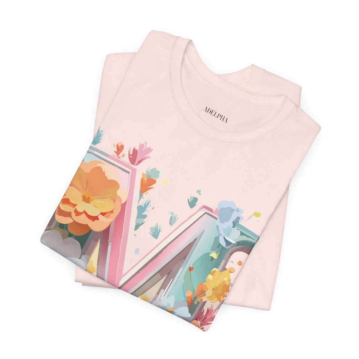 Letter M Graphic Unisex Cotton Bella+Canvas Tee with Art Letter Design