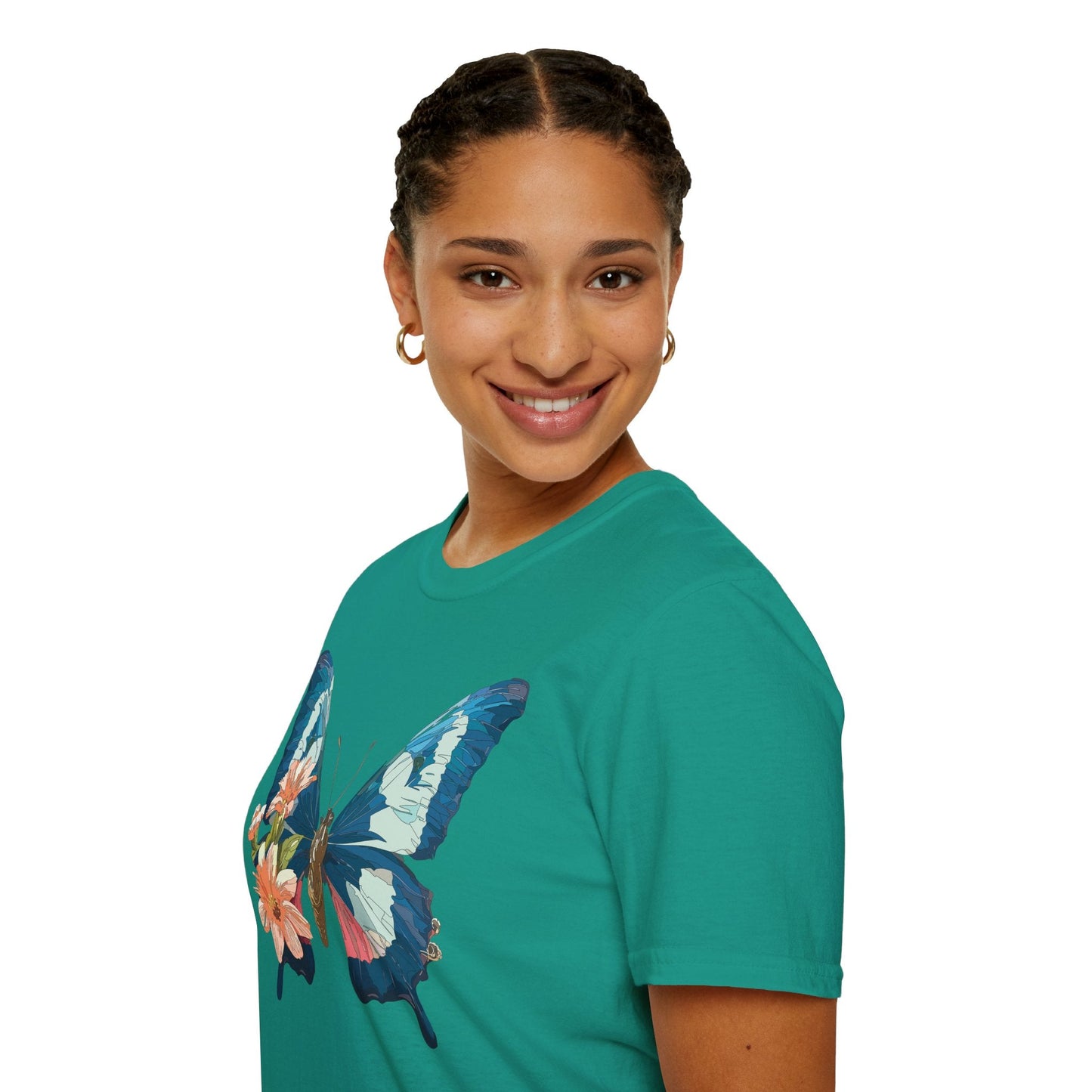 Butterfly Themed Unisex T Shirt Monarch Design Softstyle 64000 100 Cotton Tee For Everyday Comfort