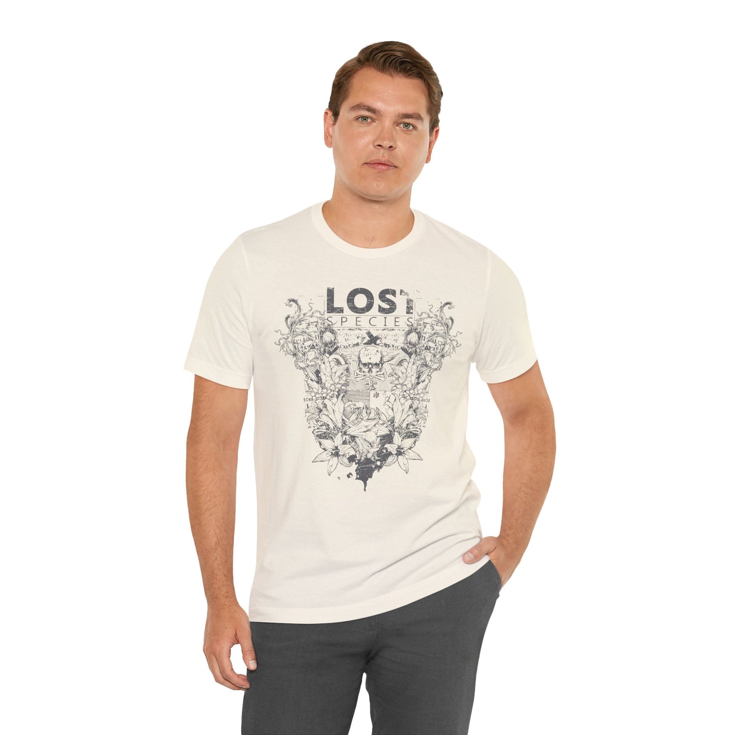 Lost Species Tee Floral Wildlife Illustration Rock Band T-Shirt A-7