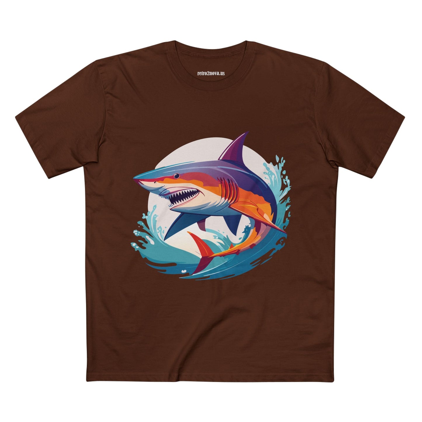 Shark Animals Shirt Unisex Premium Cotton Tee With Original Art Design From Retro2Nova Art Collection