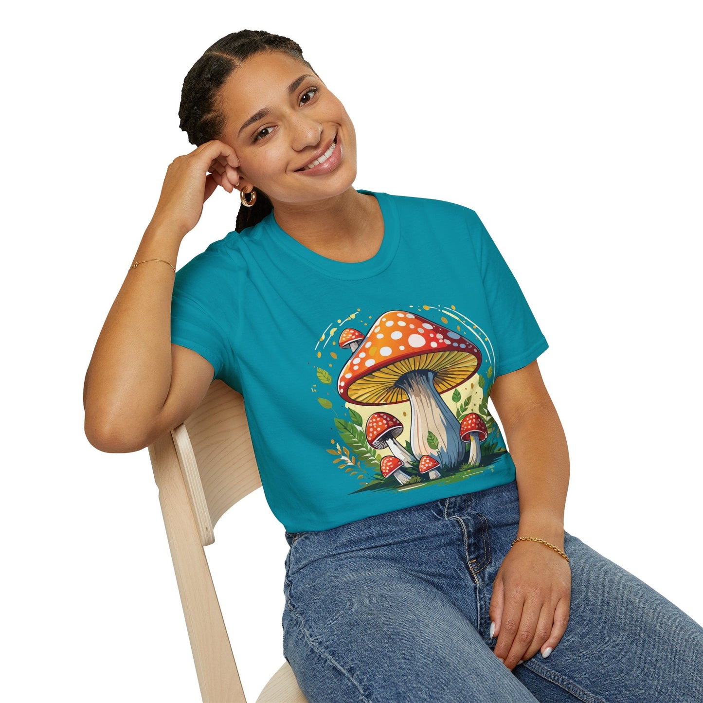 Mashroom Tee Shirt Unisex Funny Mashroom Design Softstyle 64000 Ring Spun Cotton Tee