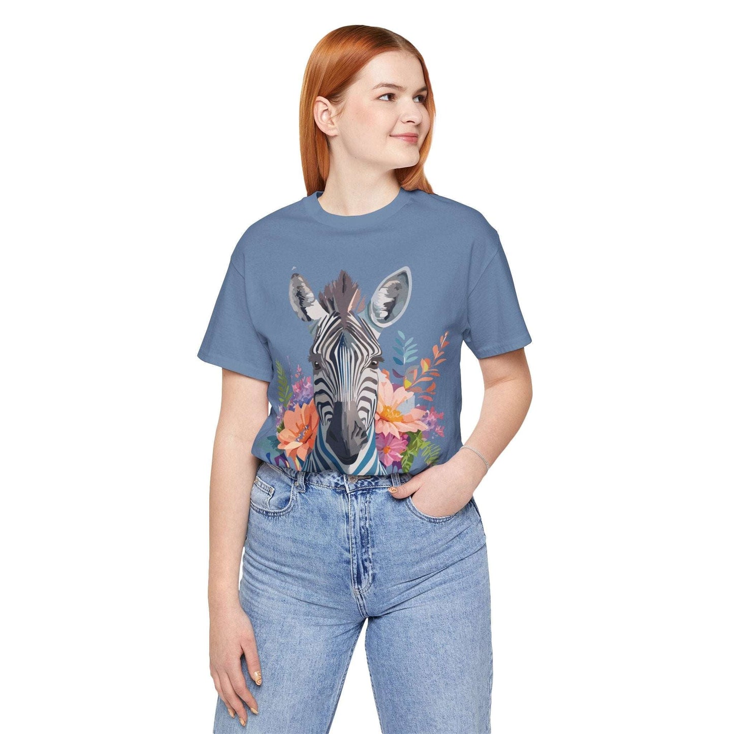 Zebra Graphic Unisex 100 Cotton Vintage Animal Art T-Shirt 1