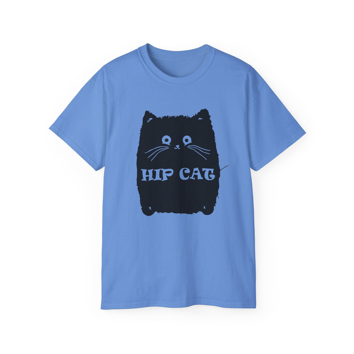 Hip Cat Graphic Tee | Cute Black Cat Illustration, Retro Typography