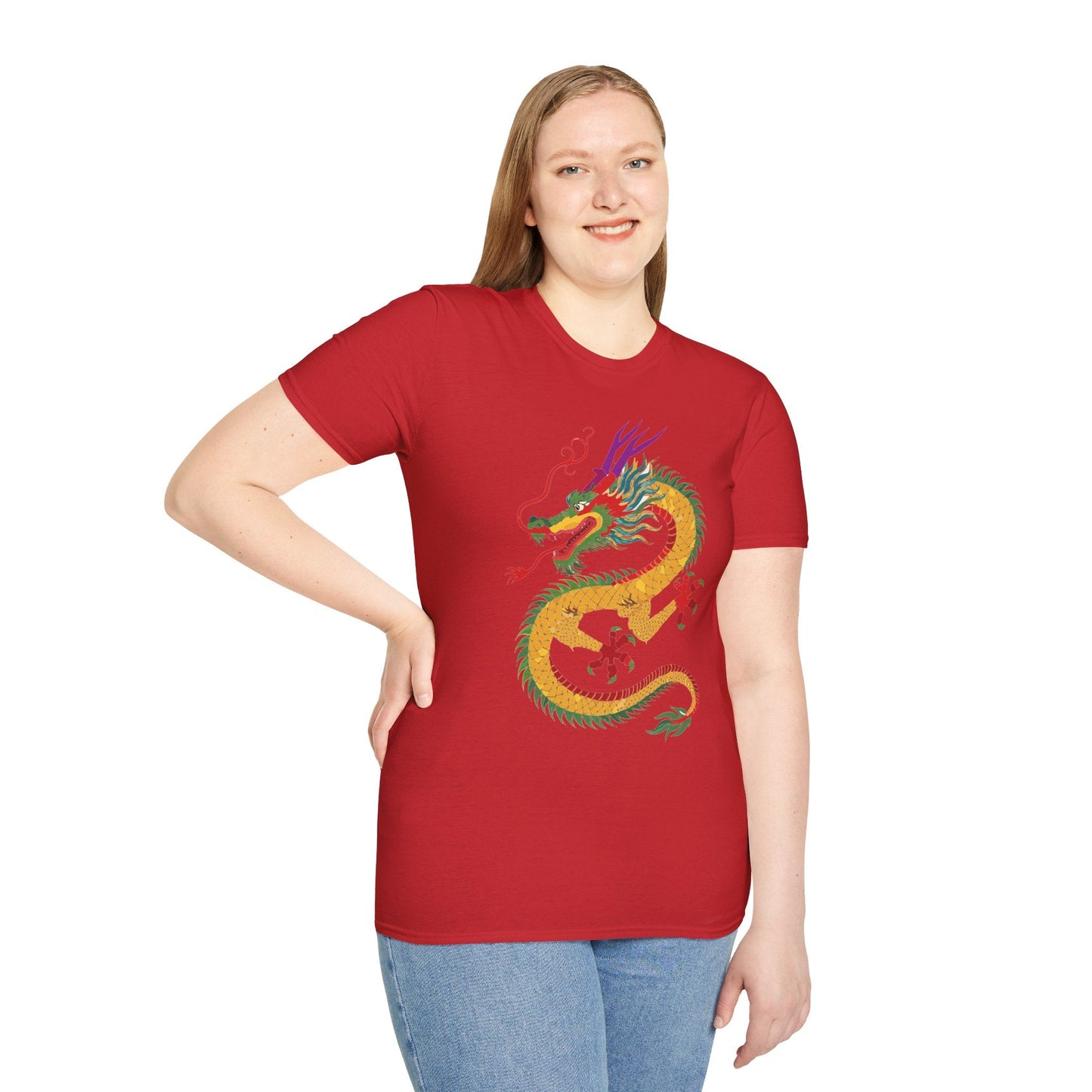 Dragon Graphic Unisex Cotton Softstyle Art Design Tee With Animals 24