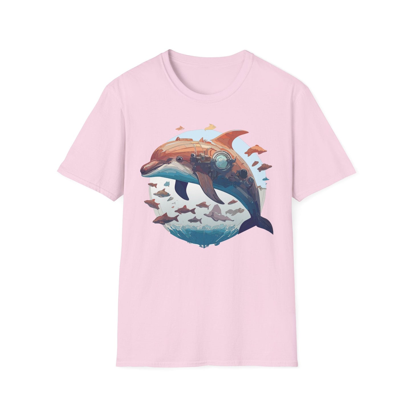 Unisex Dolphin Shirt Softstyle Tee Gildan 64000 Ring Spun Cotton Animal Graphic Design