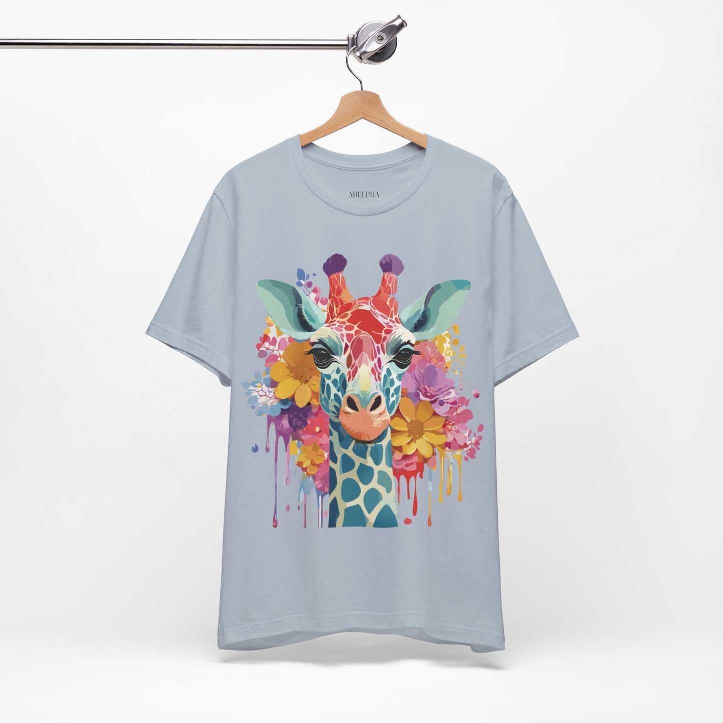 Giraffe Graphic Tee Unisex Vintage Inspired Art Design Adelpha Short Sleeve Shirt