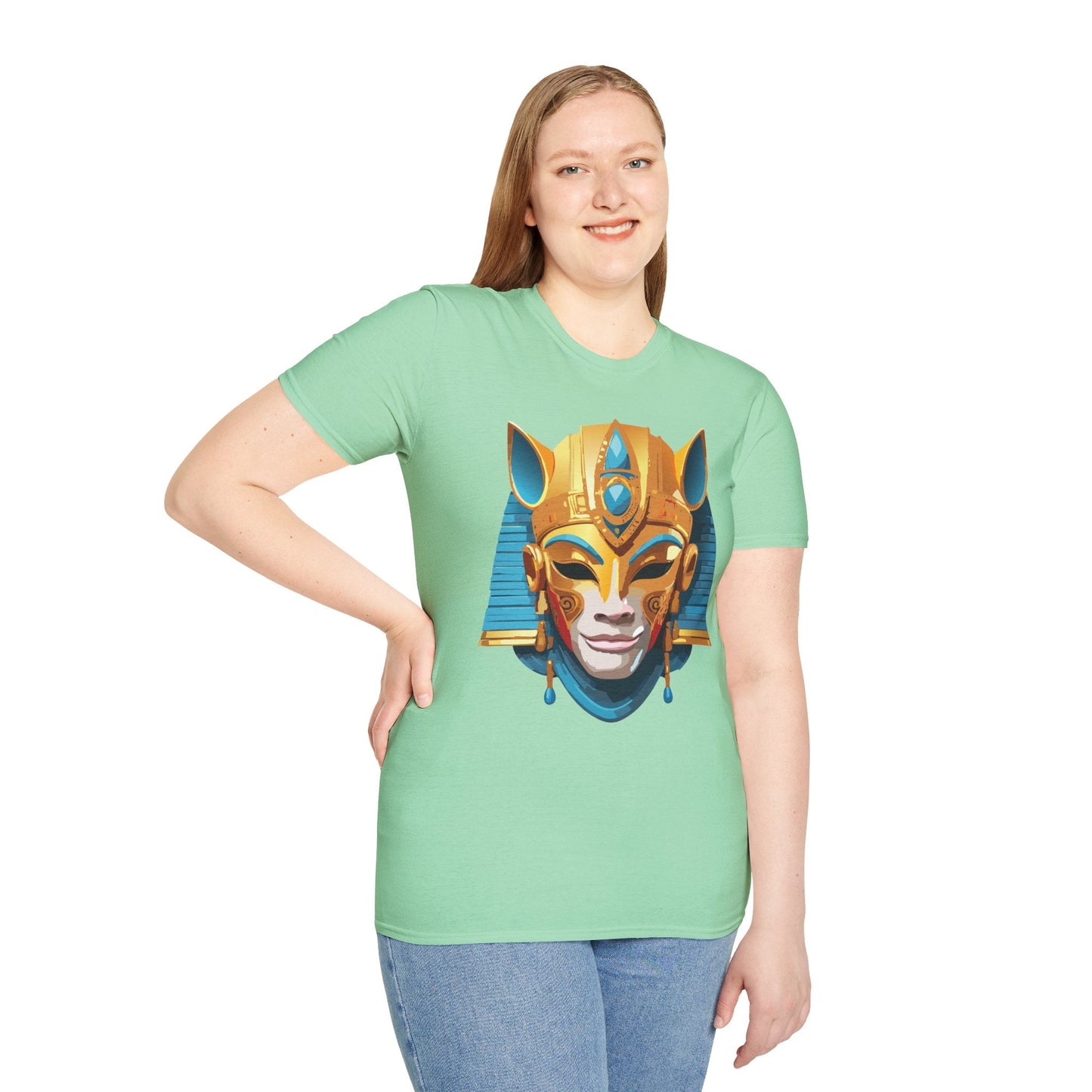 Mask Tee Shirt Unisex Gildan SoftStyle 64000 Cotton T Shirt Masquerade Design Art Graphic