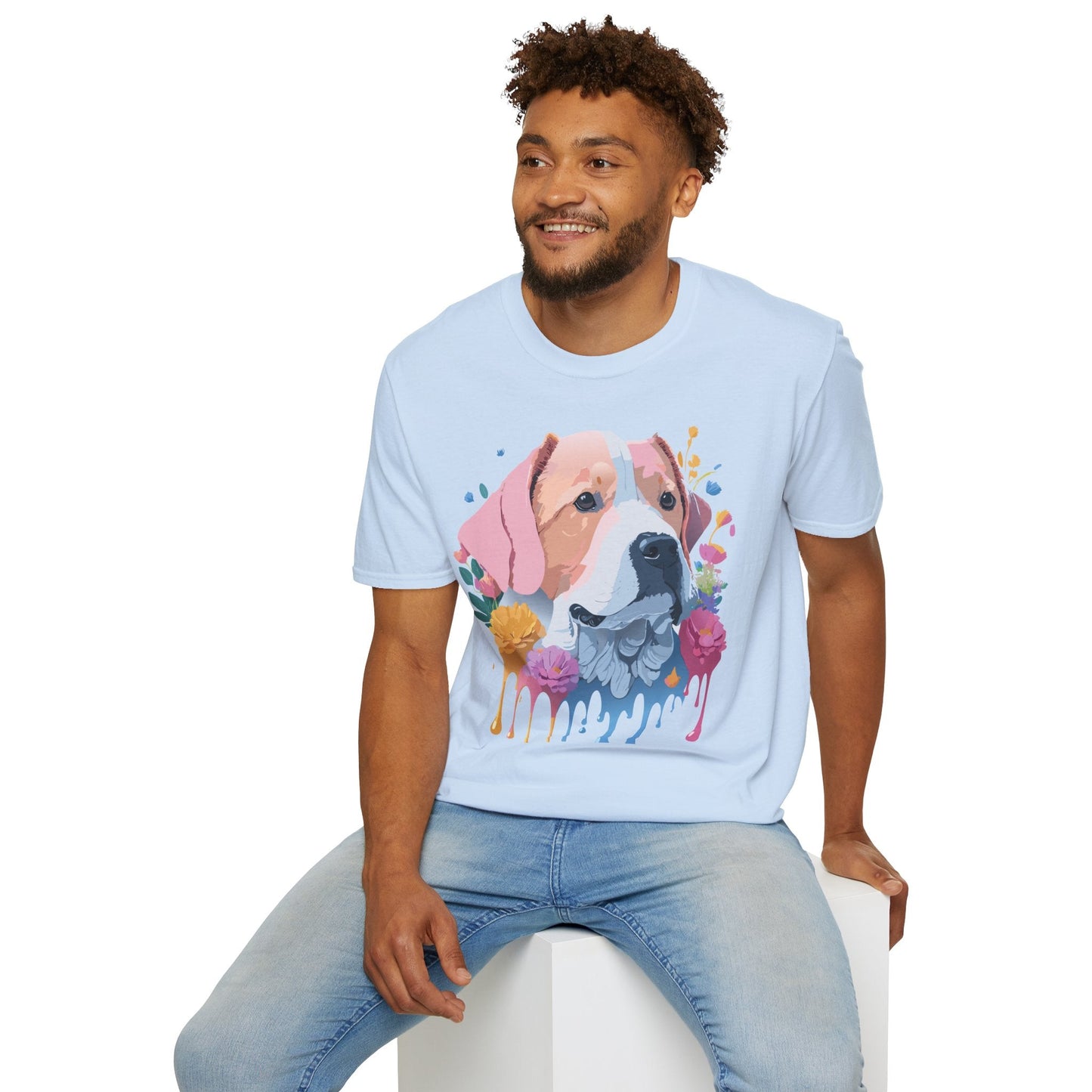 Dog Shirt Unisex Softstyle Cotton Tee 64000 Graphic Animal Print