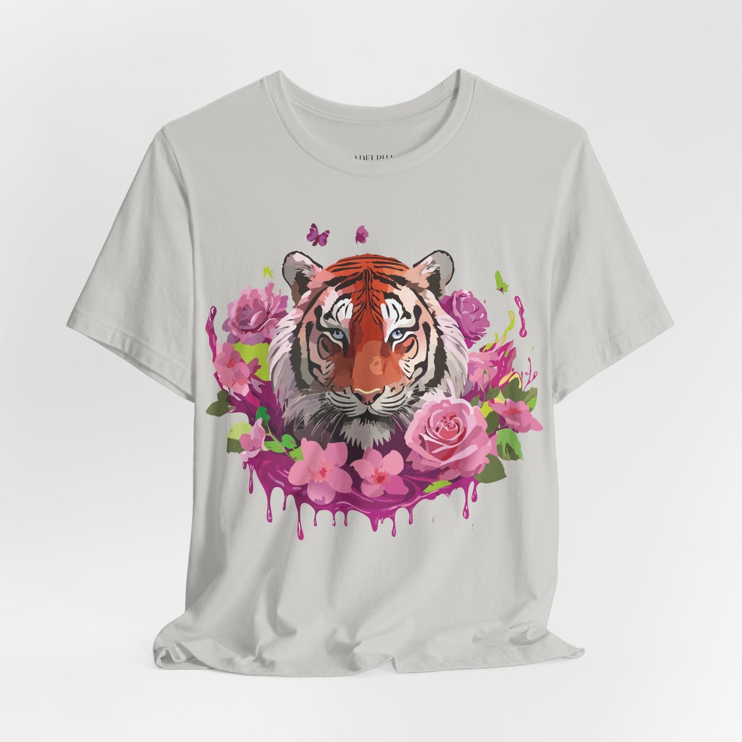 Tiger Graphic Tee Unisex Jersey Short Sleeve Art Design By Adelpha Vintage Inspired Premium
