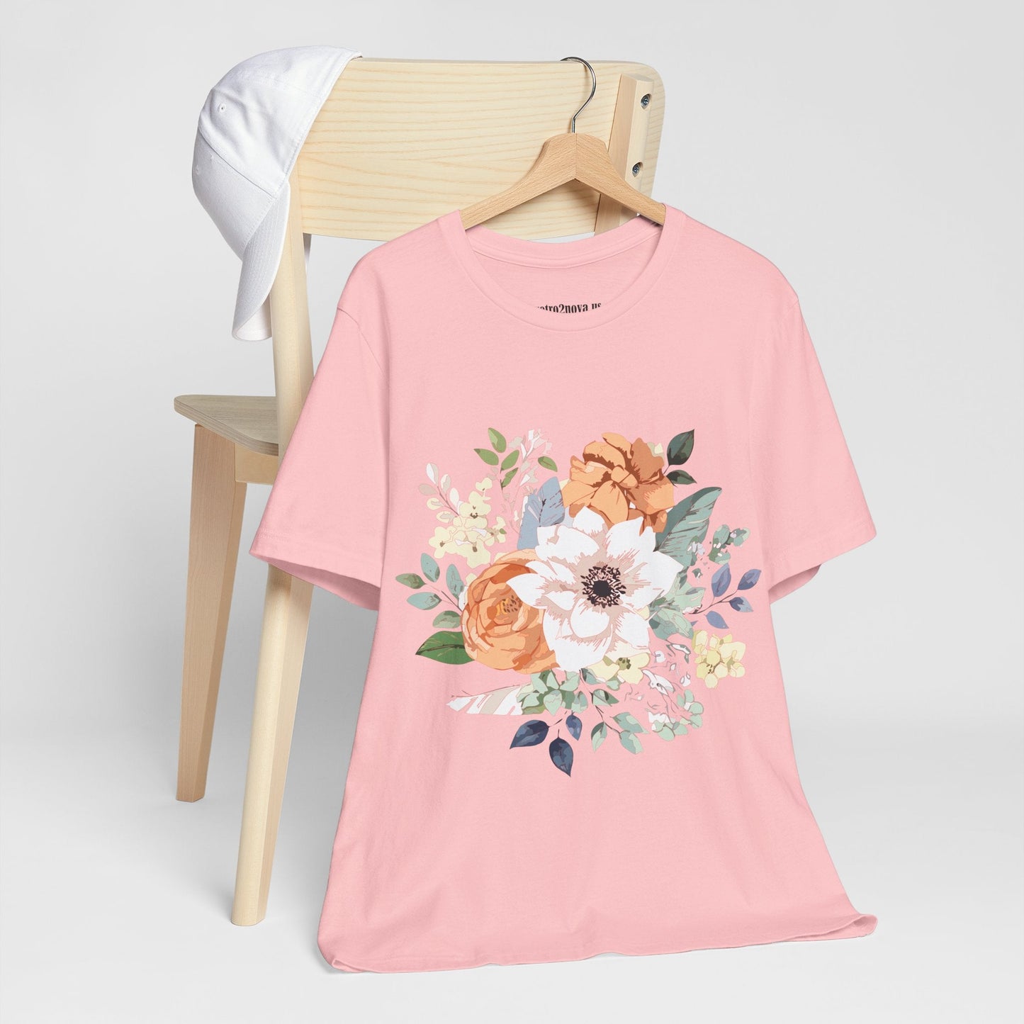 Unisex Floral Shirt Jersey Short Sleeve Tee Lightweight Breathable Flowers Collection Retro2Nova