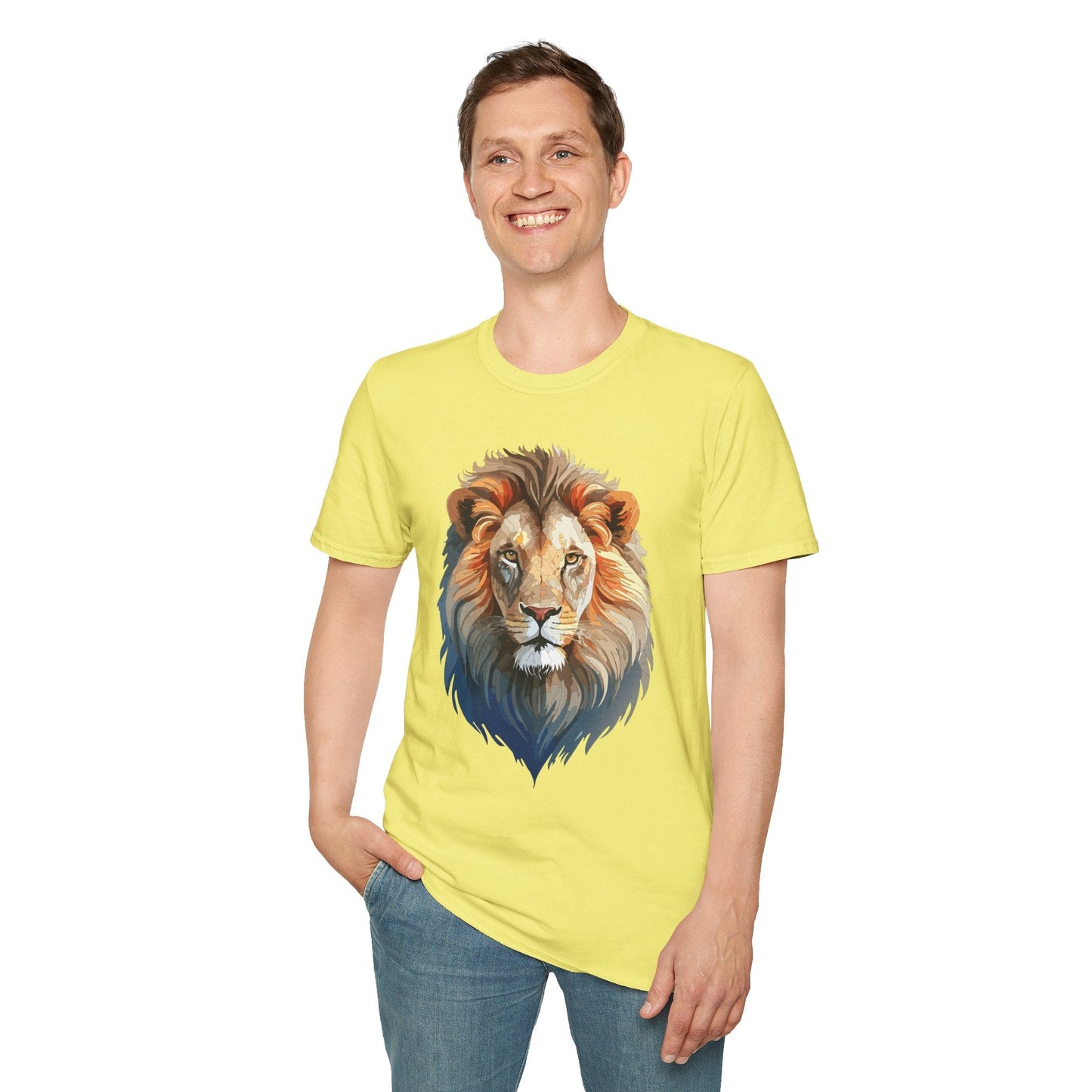 Gildan Lion Graphic Short Sleeve Softstyle Tee 100 Percent Cotton