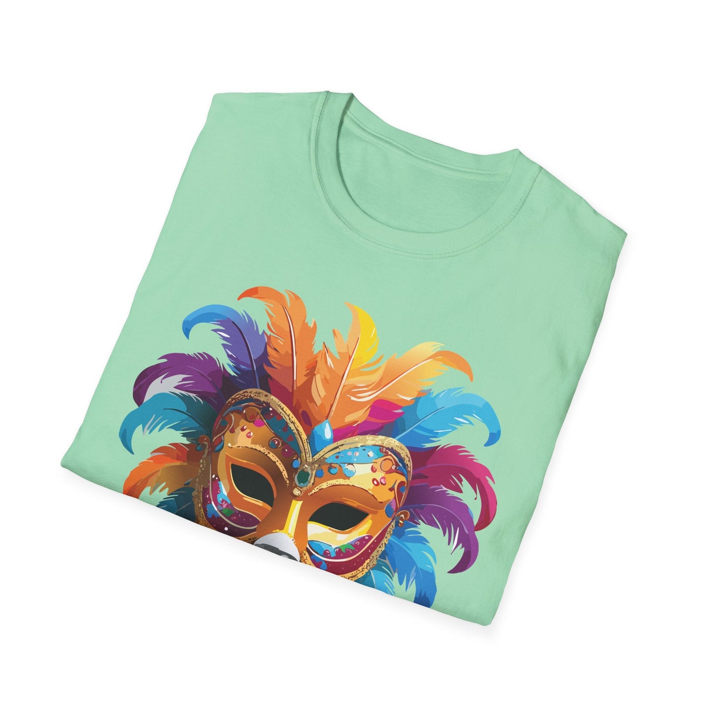 Mask Tee Shirt Unisex Masquerade Design Art Graphic Gildan Softstyle 64000 Cotton Tee