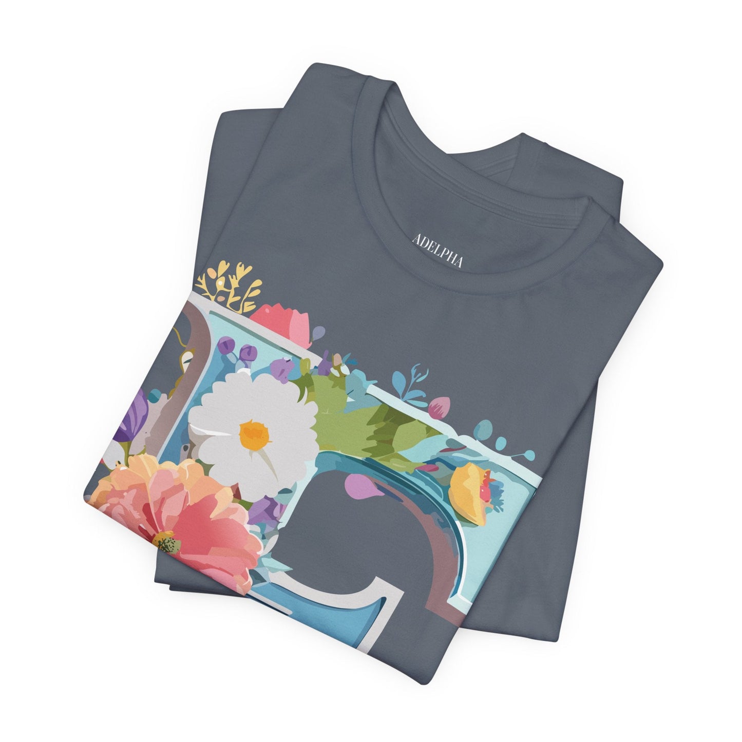 Letter F Shirt Graphic Tee Unisex Adelpha Vintage Inspired Art Design Short Sleeve