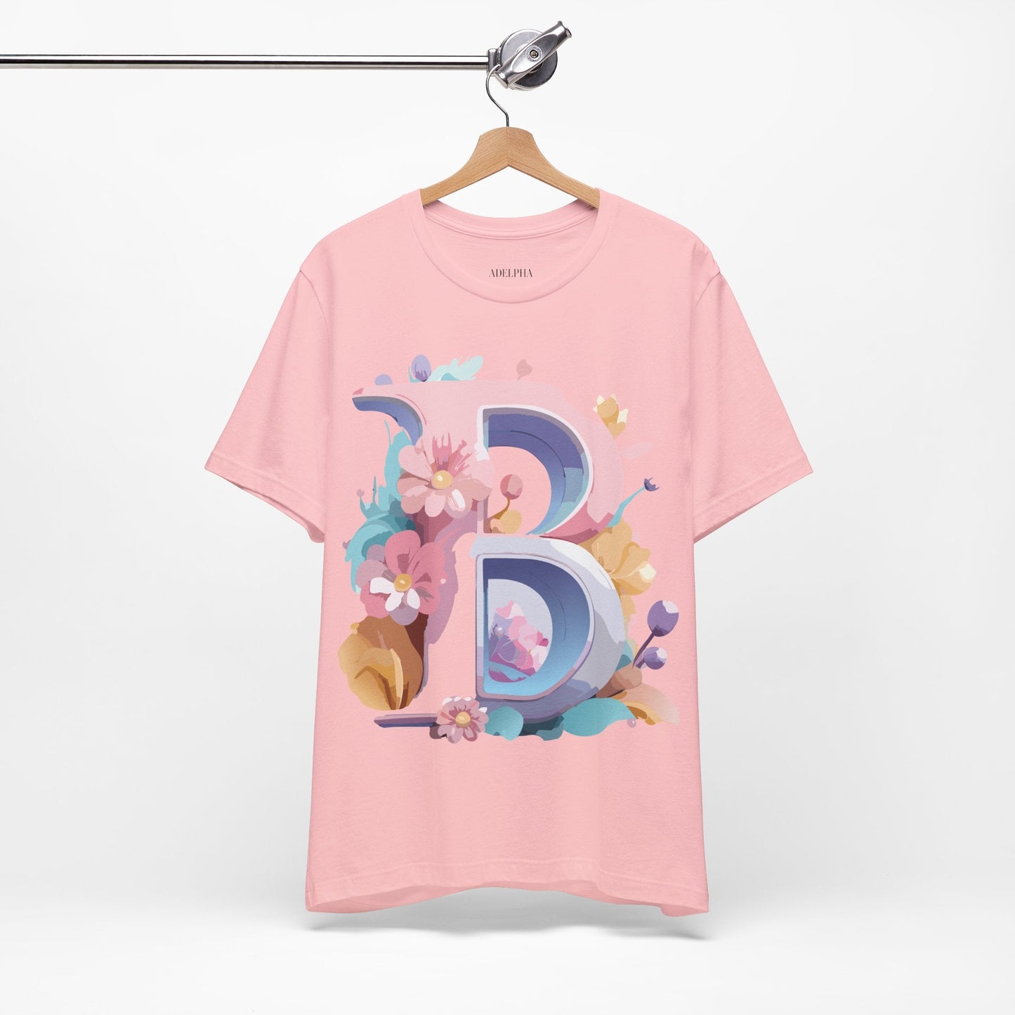 Letter B Shirt Unisex Graphic Tee By Adelpha With Vintage Inspired Artwork Short Sleeve