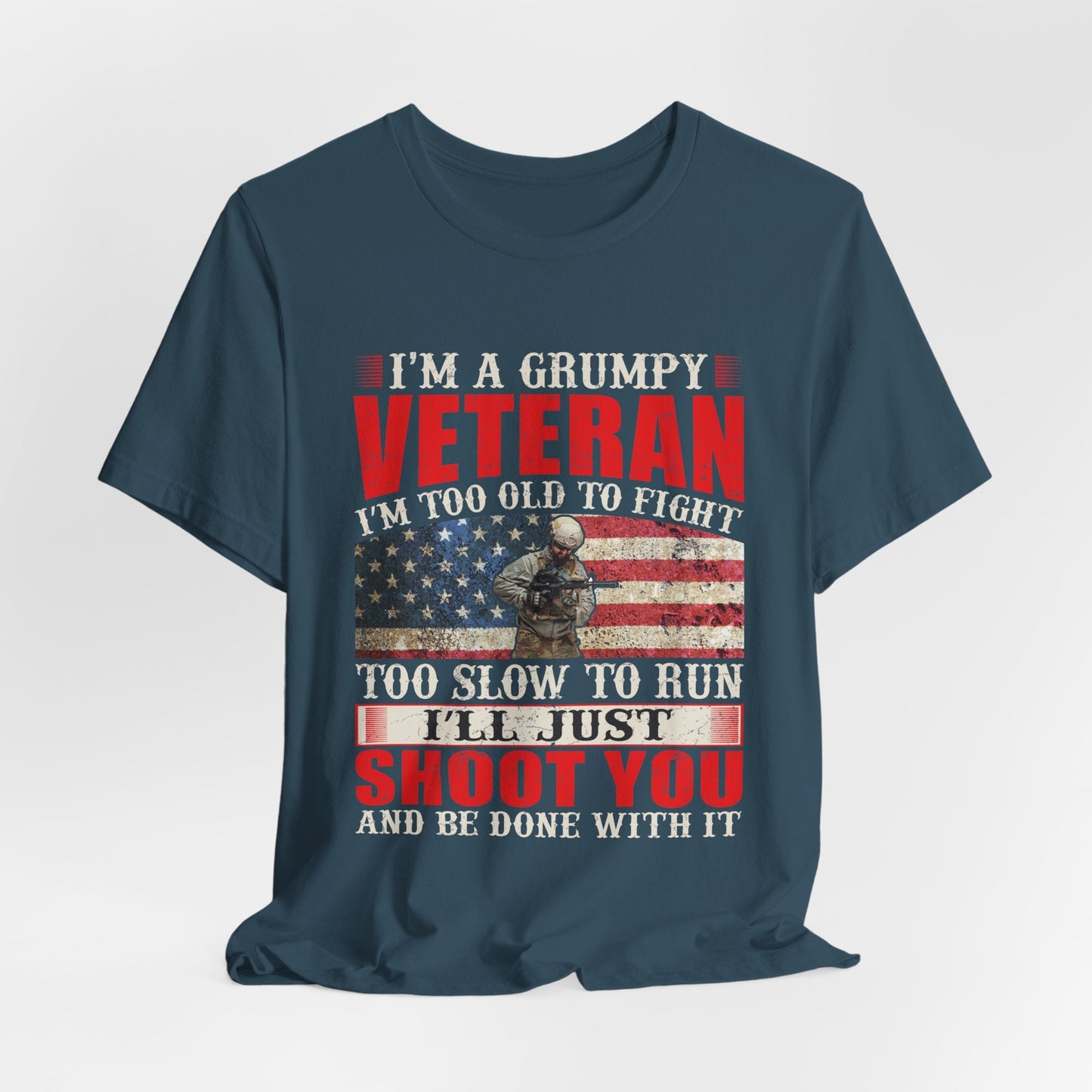 Army Veteran Patriotic Graphic Design Unisex Cotton T-Shirt v38