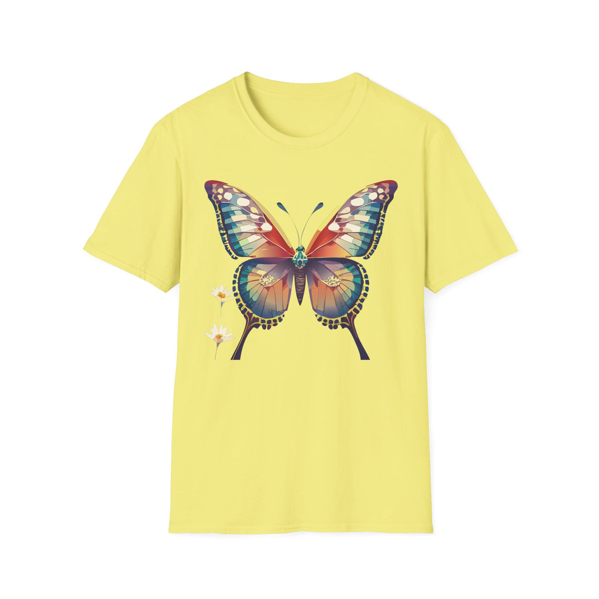 Butterfly Watercolor T-Shirt — Vibrant Multicolor Butterfly Tee for Spring Graphic Tee Unisex 100 Cotton Gildan T-Shirt